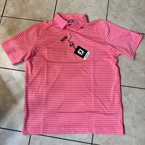 FootJoy Pink Striped Men's Polo Shirt